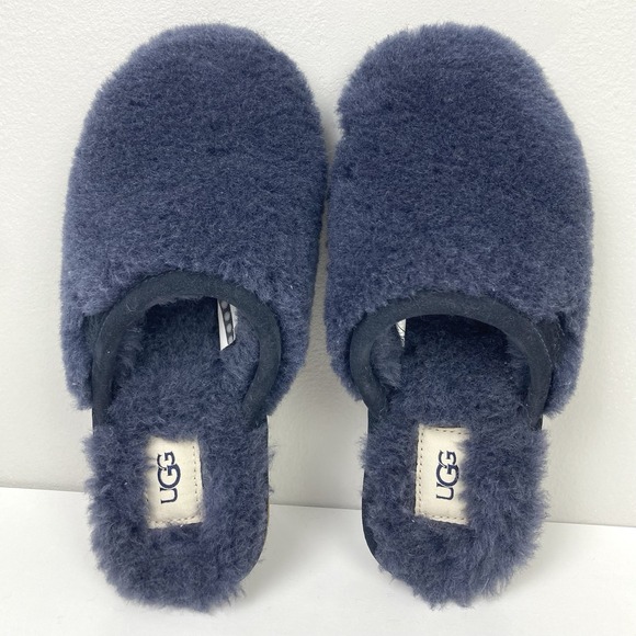UGG Shoes - UGG NEW Fluffette Shearling Slide Slippers True Navy Women's Sz 6 Comfy 1102594